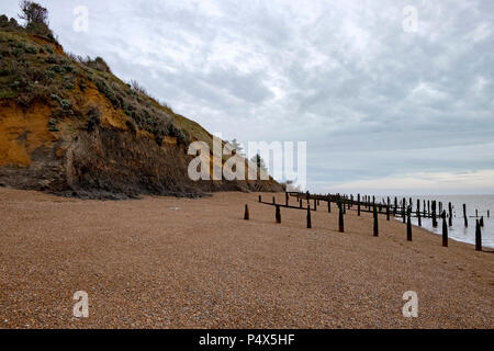 Scogliere, Bawdsey traghetto, Suffolk, Inghilterra. Foto Stock