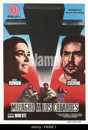 Cartello de la película Milagro a los Cobardes, con Ruth Roman y Javier Escrivá, dirigida por Manuel Mur Oti. España, 1961. Foto Stock