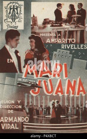Cartello de la película Mari Juana, primera película de Amparito Rivelles, dirigida por Armando Vidal. España 1940. Foto Stock