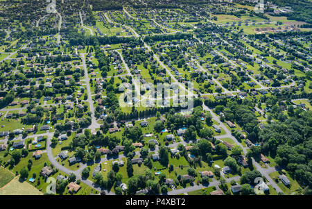 Vista aerea della periferia, Pennsylvania, STATI UNITI D'AMERICA Foto Stock