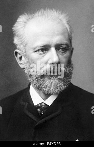 Il compositore russo Pyotr Ilyich Tchaikovsky. Fotografia ritratto, 1888. Foto Stock