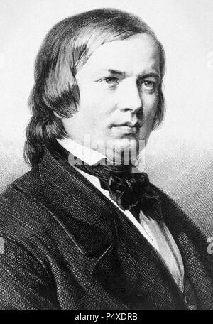 Robert Schumann, 1810-1856. Compositore tedesco, pianista, conduttore e critico musicale. Composto concerti, camera, orchestra, canzoni e opere di pianoforte. Foto Stock