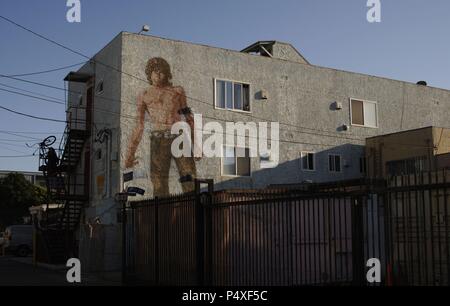 JIM DOUGLAS Morrison (1943-1971). Conocido por Jim Morrison. Poeta, cantante y actor estadounidense. Il Murale CON LA IMAGEN DE Jim Morrison en Venice Beach. Di Los Angeles. Estado de California. Estados Unidos. Foto Stock