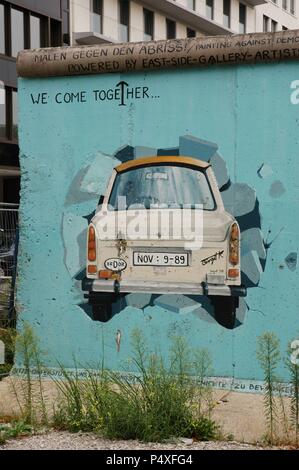 Strecht del muro di Berlino in Potsdamer Platz. Berlino. Germania. Foto Stock