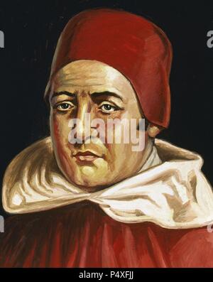 San Tommaso d Aquino (1225-1274). Sacerdote italiano in Ordine Domenicano, filosofo e teologo. Foto Stock