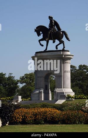 SAMUEL HOUSTON (1793-1863). Y Político soldado estadounidense. Gobernador de Texas. MONUMENTO A SAM HOUSTON (1924-1925), La obra de Enrico Filberto Cerracchio (1880-1956). HOUSTON. Estado de Texas. Estados Unidos. Foto Stock