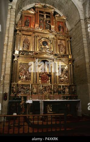 Chiesa di San Pietro il vecchio. Pala di Juan Berrueta e Juan de Alli in stile rinascimentale. Huesca. Aragona. Spagna. Foto Stock