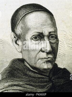 Feijoo, Benito Jeronimo (1673-1764). Saggista spagnolo. Incisione. Foto Stock