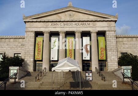 Acquario SHEED. Inaugurado en 1930. Vista del esterno. CHICAGO. Estado de Illinois. Estados Unidos. Foto Stock