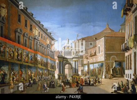 Arco Trionfale di Santa Maria in via principale da Lorenzo de Quiros. Il XVIII secolo. Museo municipale. Madrid. Spagna. Foto Stock