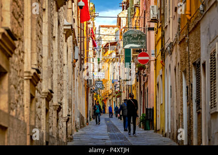 Italia Sardegna Sassari, via Turritana view Foto Stock