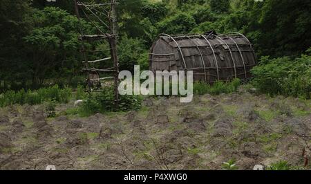 Plimoth Plantation o Museo Storico. È un museo vivente che mostra l'originale insediamento della colonia di Plymouth stabilito nel xvii secolo da coloni inglesi. Insediamento dei Wampanoag tribù indiana. Plymouth. Massachusetts. Stati Uniti. Foto Stock