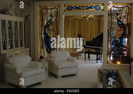 Tennessee. Memphis. Casa di Graceland di Elvis Presley (1935-1977). All'interno. Stati Uniti d'America. Foto Stock