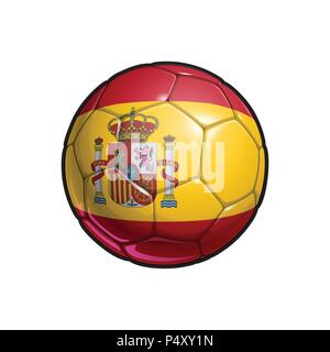 Illustrazione vettoriale di un pallone da calcio - pallone da calcio con la bandiera spagnola di colori. Tutti gli elementi ordinatamente su ben definiti strati Illustrazione Vettoriale