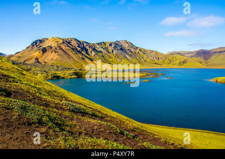 Landmannalaugar - un paesaggio fantastico in Islanda Foto Stock