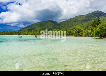 Anse I'Islette su Mahe alle Seychelles Foto Stock