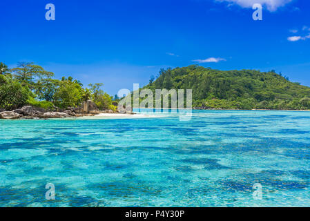 Anse I'Islette su Mahe alle Seychelles Foto Stock