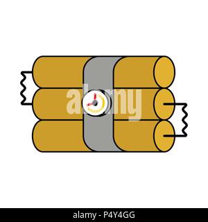 La dinamite bastoni e orologio. TNT esplosivi. Bomb illustrazione vettoriale Illustrazione Vettoriale