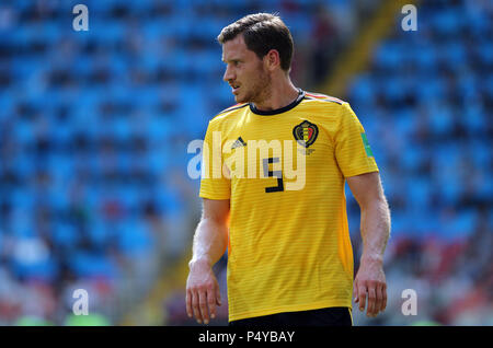 Mosca, Russo. Il 23 giugno, 2018. 23.06.2018. Mosca, Federazione:Jan Vertonghen in azione durante la Coppa del Mondo FIFA Russia 2018, gruppo C, la partita di calcio tra Belgio V TUNISIA in SPARTAK STADIUM di Mosca Stadium Credit: Indipendente Agenzia fotografica/Alamy Live News Foto Stock