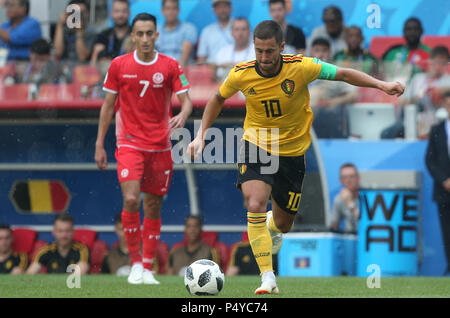 Mosca, Russo. Il 23 giugno, 2018. 23.06.2018. Mosca, Federazione:pericolo di Eden in azione durante la Coppa del Mondo FIFA Russia 2018, gruppo C, la partita di calcio tra Belgio V TUNISIA in SPARTAK STADIUM di Mosca Stadium Credit: Indipendente Agenzia fotografica/Alamy Live News Foto Stock