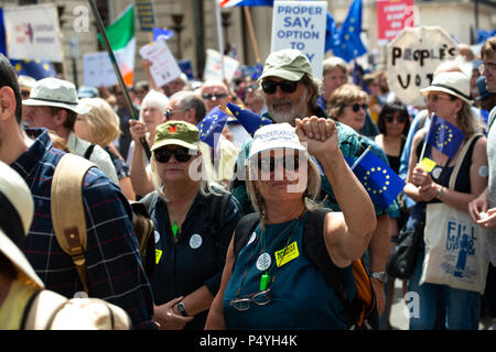 Londra, Regno Unito. Il 23 giugno 2018. I popoli votazione Marzo, Londra, 23 giugno 2018 Credit: Chris Moos/Alamy Live News Foto Stock