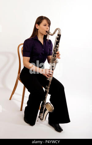 Clarinetto basso player Foto Stock