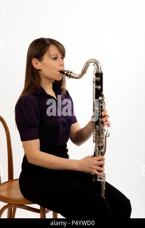 Clarinetto basso player Foto Stock