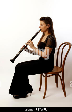 B Appartamento clarinetto player Foto Stock