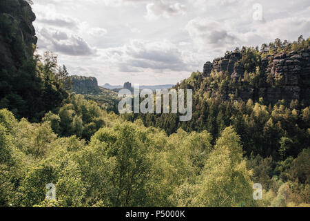 In Germania, in Sassonia, Svizzera Sassone, Elba montagne di arenaria Foto Stock