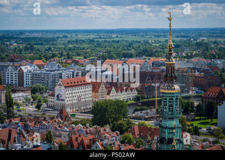 La Polonia, Gdansk, vista la città dal di sopra Foto Stock