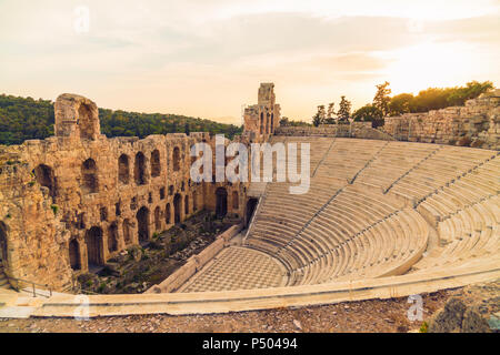 La Grecia, Atene, l'Acropoli, il Teatro di Dioniso Foto Stock
