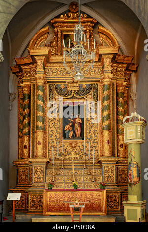 Italia Sardegna Sassari Santa Maria di Betlem Chiesa Cappella di San Giovanni della nebbia con il Gremio dei Contadini Foto Stock