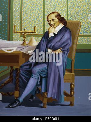 Pascal Blaise (1623-1662). Matematico, fisico e filosofo francese. Foto Stock