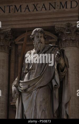 Paolo Apostolo (5-67 A.C). Statua. Piazza San Pietro. Città del Vaticano. Foto Stock