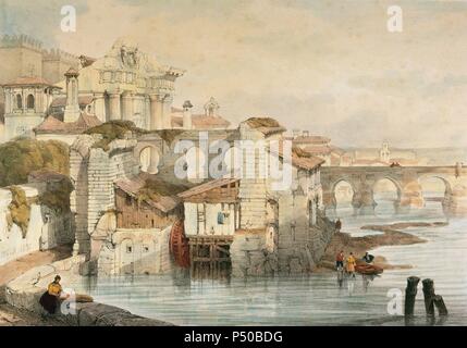 Spagna. Cordoba. Mill. 1832. Disegno di David Roberts. La litografia da W. Gauci. Londra, 1837. Foto Stock