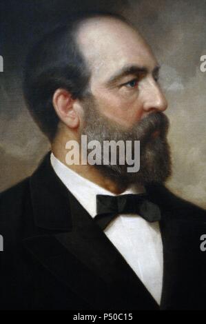 James Abram Garfield (1831-1881). Uomo politico americano. Ventesimo Presidente degli Stati Uniti (1881). Ritratto (1881) da Ole Peter Hansen divertendo (1823-1906). National Portrait Gallery. Washington D.C. Stati Uniti. Foto Stock