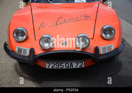 La Matra Sport M530SX qui a Le Mans durante il 2018 24 ore di circuito di gara. A pochi rimanenti francese rare vetture sport Matra era il gioiello della corona Foto Stock