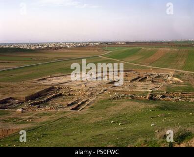 Mediterraneo orientale civiltà. Ebla. Città siriana del III millennio A.C. Capitale del Regno semitica. Panorama. La Siria. Foto Stock