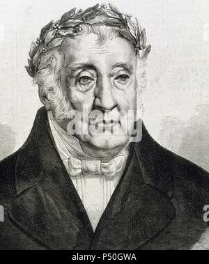 QUINTANA, Manuel Jose (1772-1857). Lo scrittore spagnolo. Incisione. Foto Stock