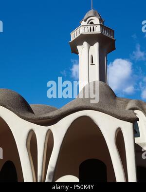 Spagna. Terrassa. Masia Freixa (1907-1910). Edificio modernista da Lluis Muncunill (1868-1931). Esterno. Foto Stock