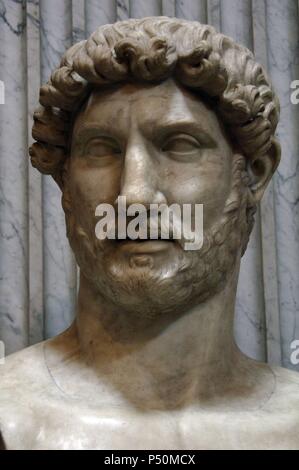 Publio Aelio Adriano (76-138). Imperatore romano (117-138). Busto. Da Castel Sant'Angelo. Musei Vaticani. Città del Vaticano. Foto Stock