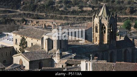 ARTE gotico. ESPAÑA. S. XII-XV (S. XII-S. XV). MONASTERIO DE SANTA MARIA DE VALLBONA. Edificio de la época de transición del romanico al gotico. Vallbona de les Monges. Provincia de Lleida. Cataluña. Foto Stock