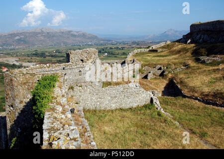 Repubblica di Albania. Shkodra (Scutari). Il castello di Rozafa. Foto Stock