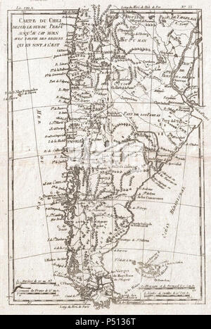 1780 Raynal e Bonne Mappa del Cile - Geographicus - Chili-bonne-1780. Foto Stock
