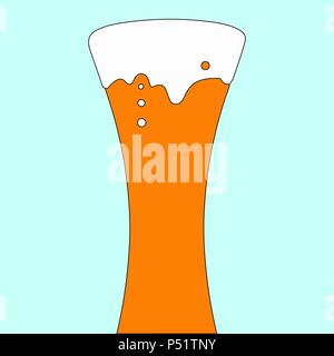 Bicchiere di birra con la silhouette della persona in una penalità. Illustrazione Vettoriale. Illusione ottica. Illustrazione Vettoriale
