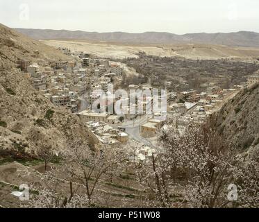 La Siria. Ma"loula. Città costruita nelle aspre montagne. Il villaggio dove l aramaico Occidentale è ancora parlato. Vicino Oriente. Foto prima di siria guerra civile. Foto Stock