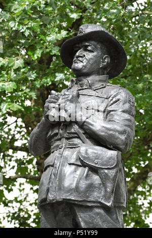 Londra statua del generale Slim comandante britannico in Birmania durante il WW2 in Whitehall central London REGNO UNITO Foto Stock