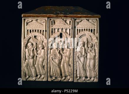Arte Edad Media. Arqueta de las bienaventuranzas, 1063. Museo: Museo ARQUEOLOGICO. Foto Stock