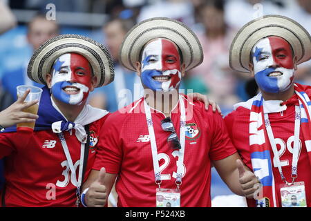 Nizhny Novgorod, Russia. Il 24 giugno 2018. Gli appassionati di Panama sono visti prima del 2018 della Coppa del Mondo FIFA Gruppo G match tra Inghilterra e Panama a Nizhny Novgorod, Russia, Giugno 24, 2018. Credito: Cao può/Xinhua/Alamy Live News Foto Stock