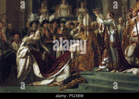 La consacrazione dell'Imperatore Napolen e l incoronazione dell imperatrice Giuseppina il 2 dicembre 1804, dal pittore francese Jacques Louis David (1748-1825). Museo del Louvre. Parigi. La Francia. Foto Stock